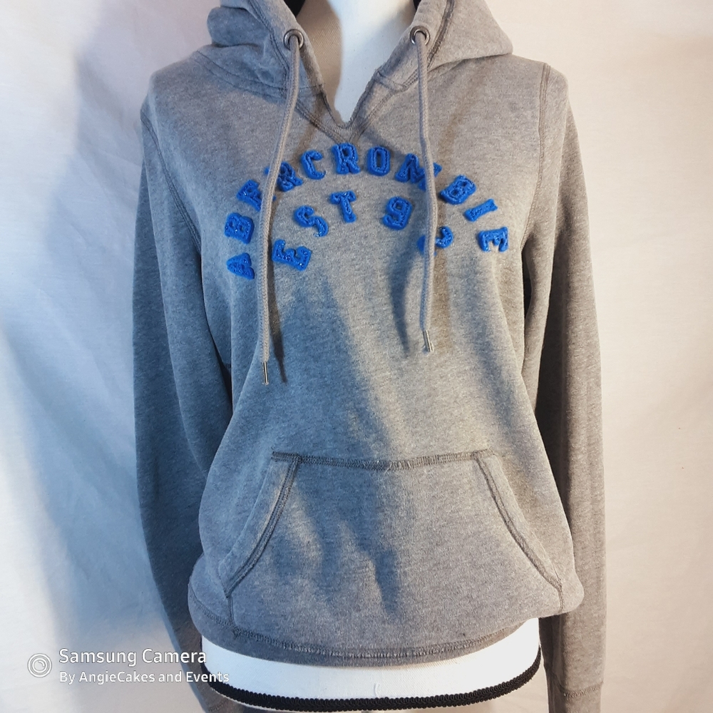 Ambercrombieand fitch large hoodie unisex gray blu